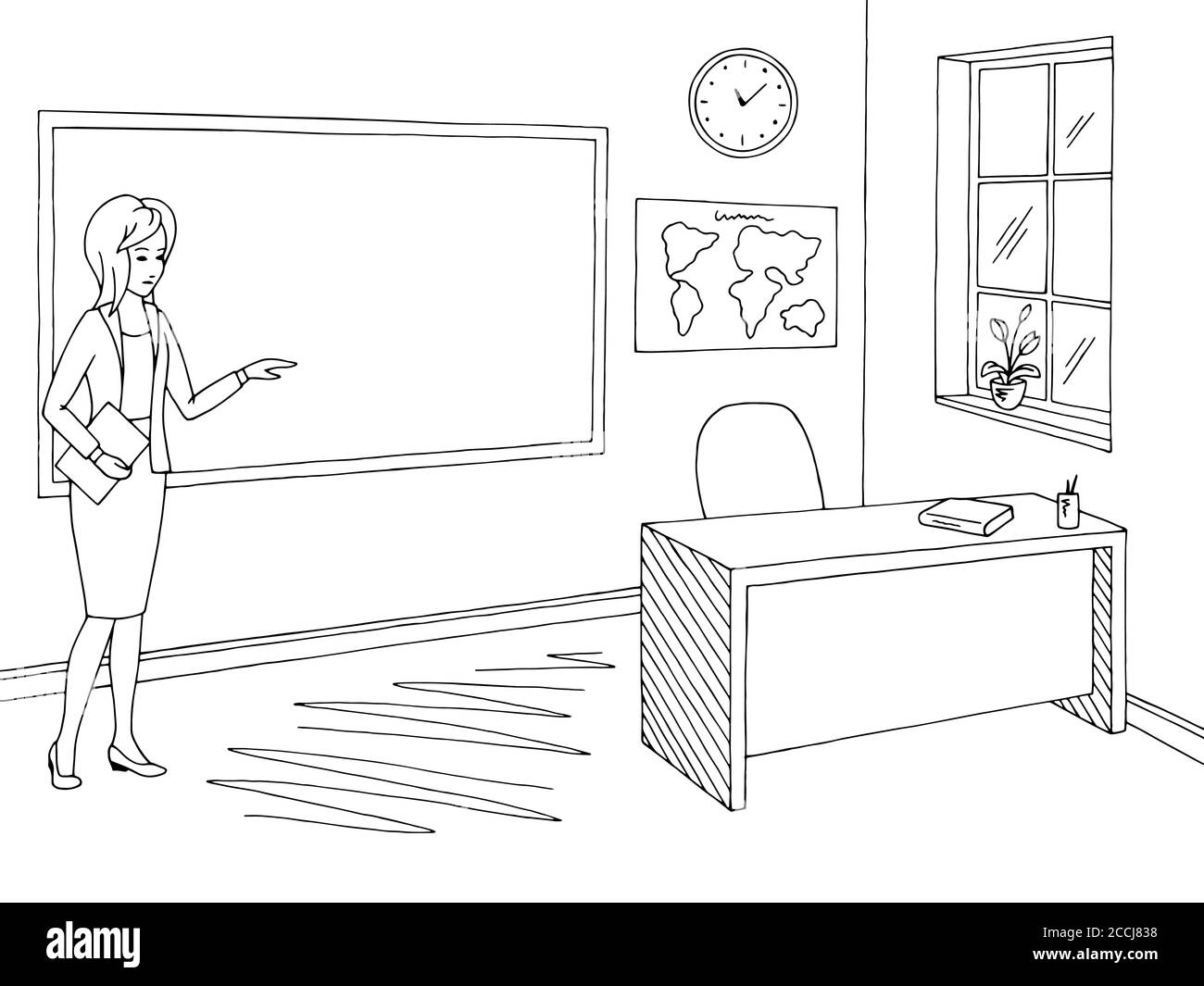 Sketch Young Teacher Student Communicate Stock Vector (Royalty Free)  112196573 | Shutterstock