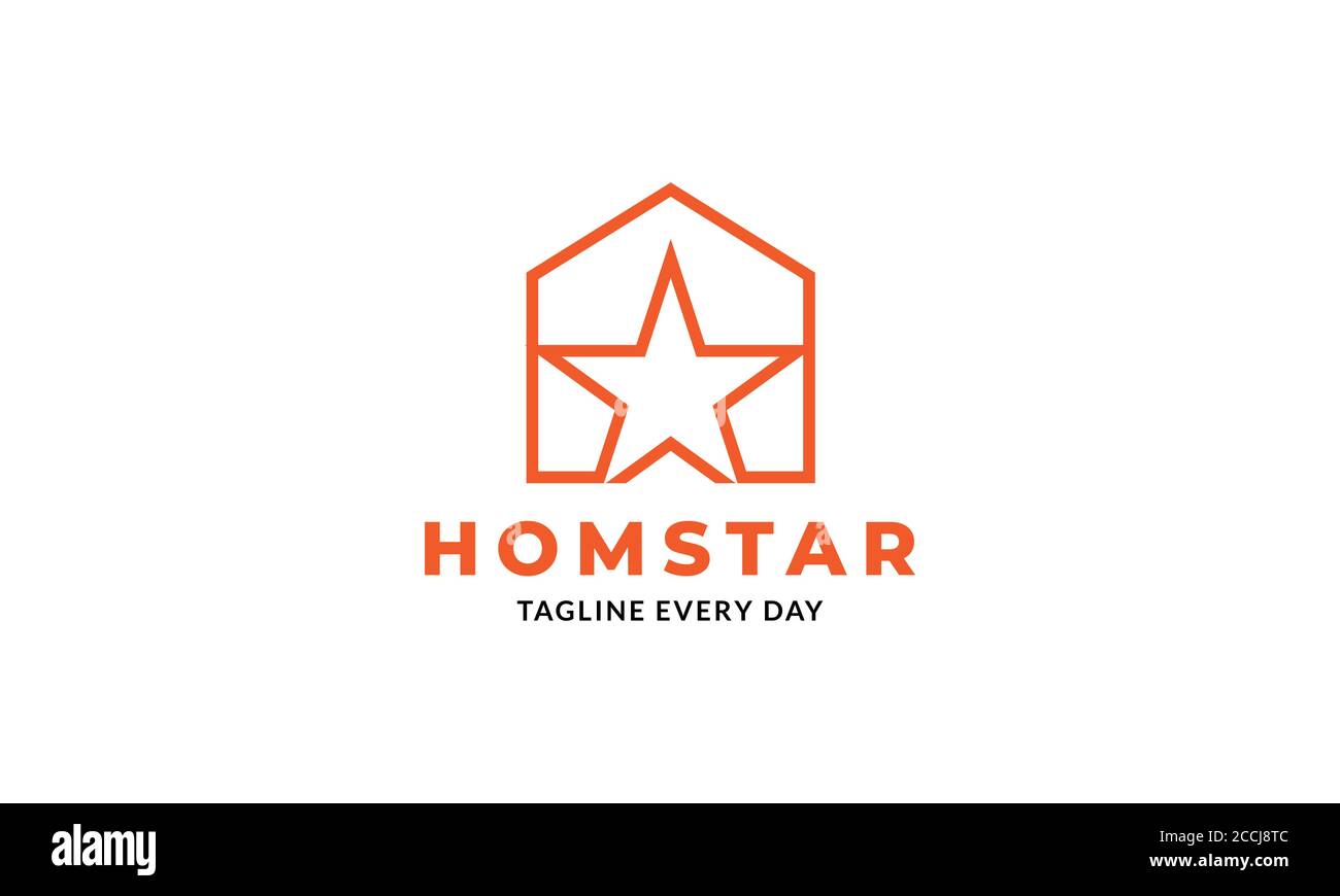star home or favorite real estate logo design Stock Vector