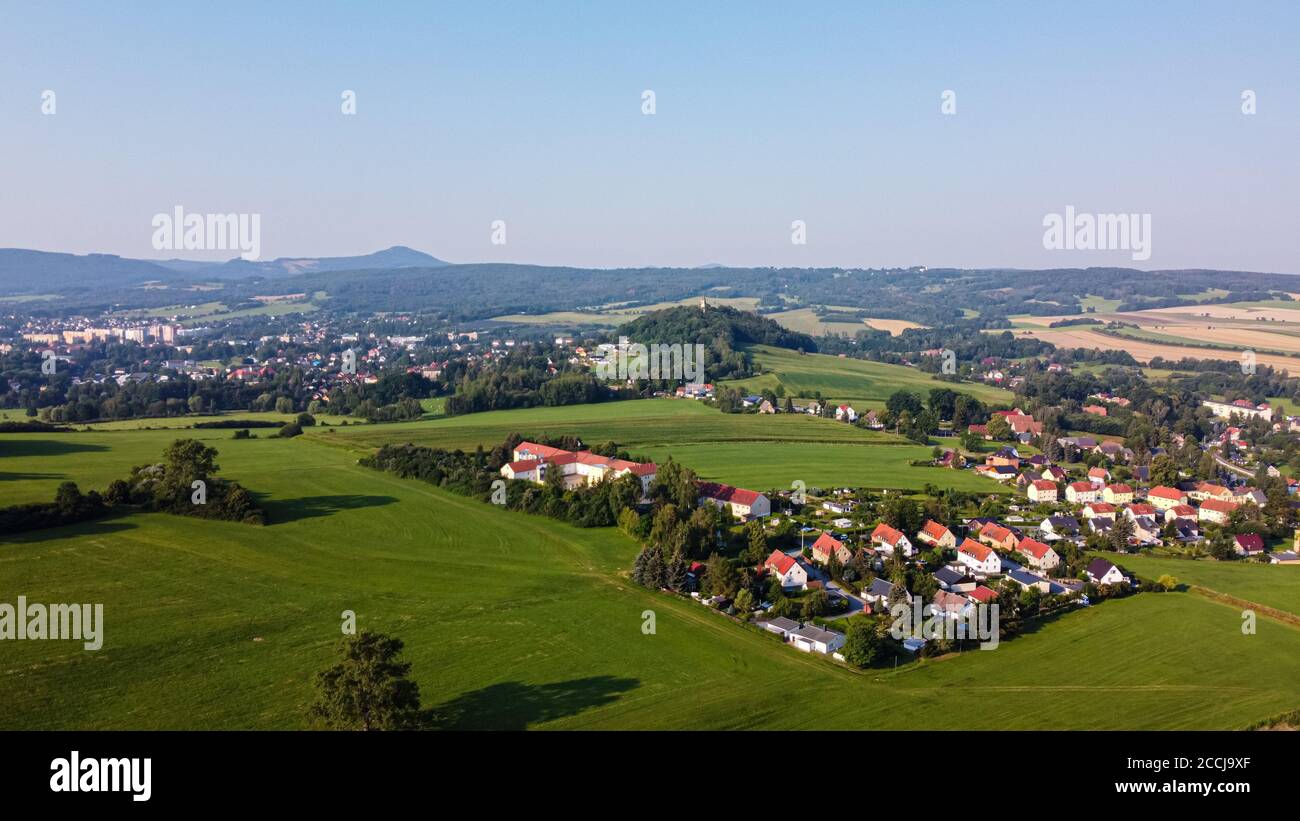 air view of the german village seifhennersdorf Stock Photo Alamy