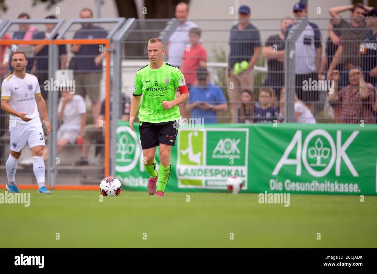 Luckenwalde, Germany. 22nd Aug, 2020. Football: Brandenburg Cup, SV Babelsberg 03 - Union Fürstenwalde, final, at the Werner-Seelenbinder Stadium. Ingo Wunderlich from Fürstenwalde. Credit: Soeren Stache/dpa-Zentralbild/ZB/dpa/Alamy Live News Stock Photo