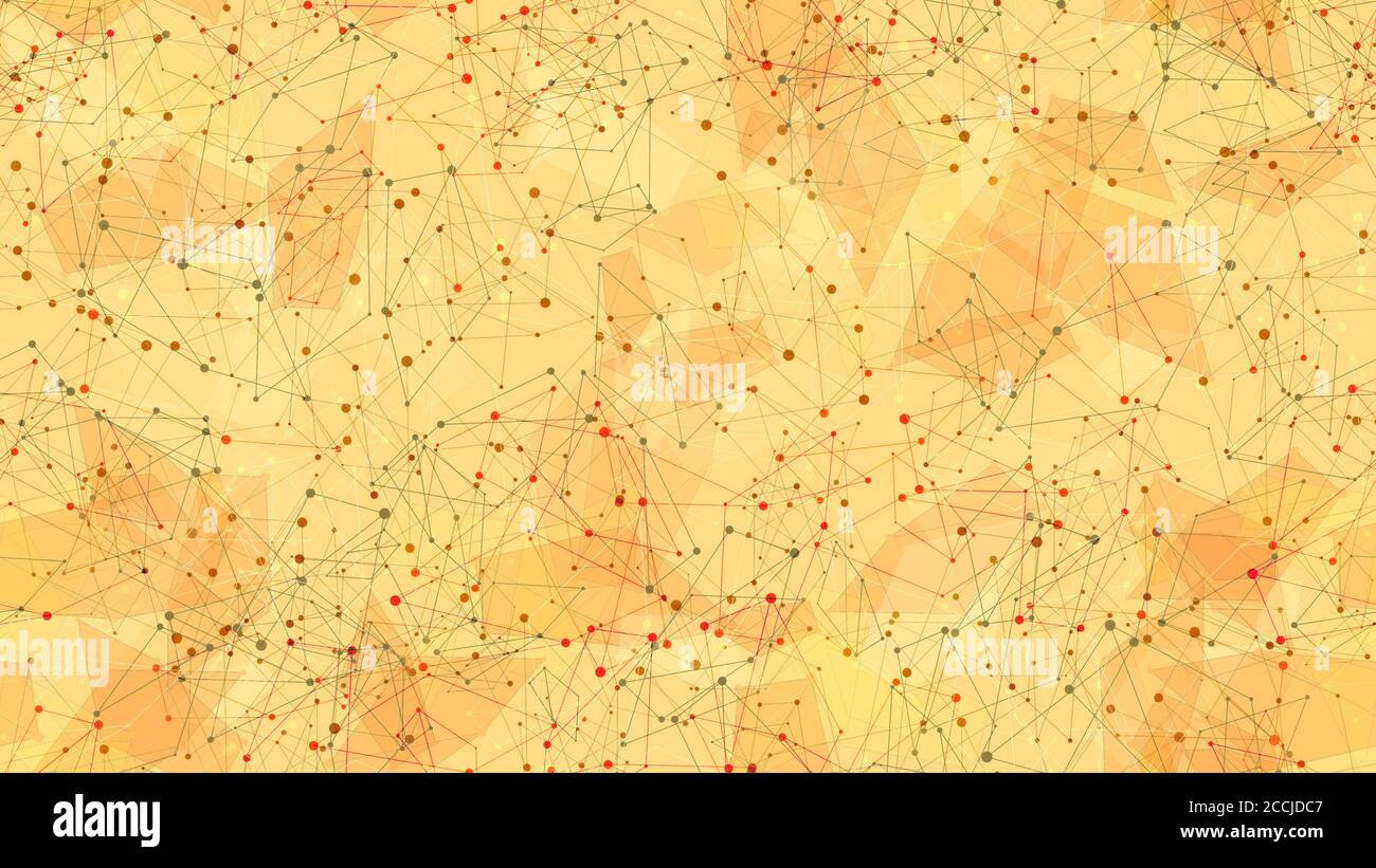 Wireframe polygonal seamless pattern on yellow background. Vector EPS10. Stock Vector
