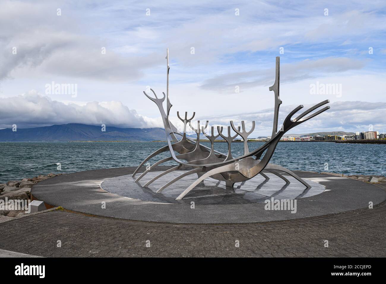 Viking Ship Monument Reykjavik Stock Photo Alamy