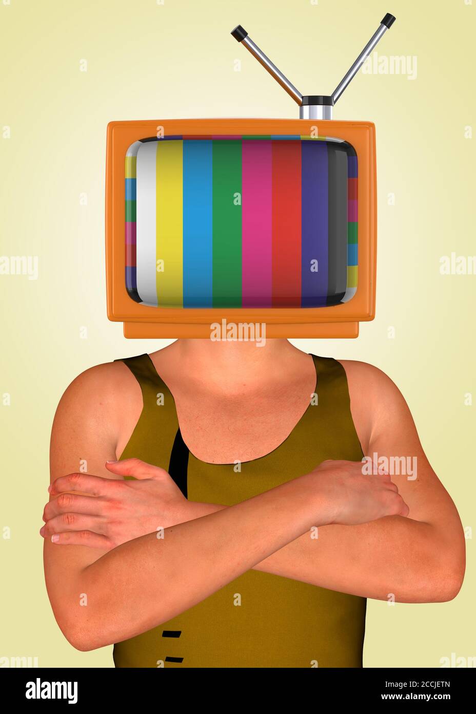 Mass Media influence our thoughts - 3D Concept Stock Photo