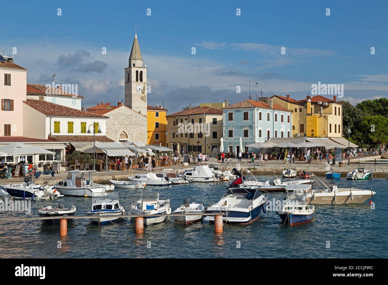 boats at the harbour, Fazana, Istria, Croatia Stock Photo