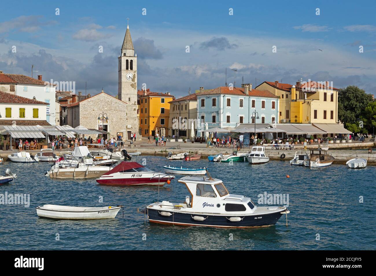 boats at the harbour, Fazana, Istria, Croatia Stock Photo