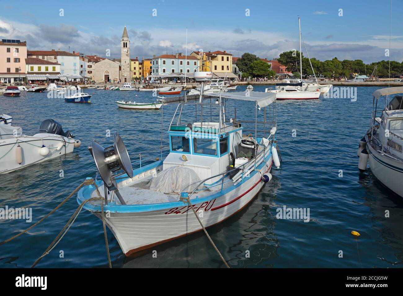 boats at the harbour, Fazana, Istria, Croatia Stock Photo