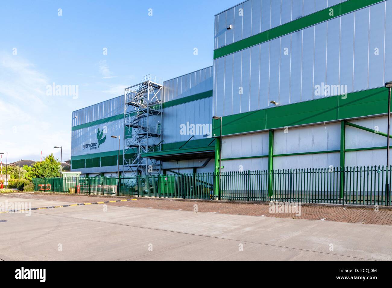 Northampton, UK, 22nd August 2020. Greencore factory on Moulton Park industrial estate where nearly 300 workers tested positive for Corvid-19 was temp Stock Photo