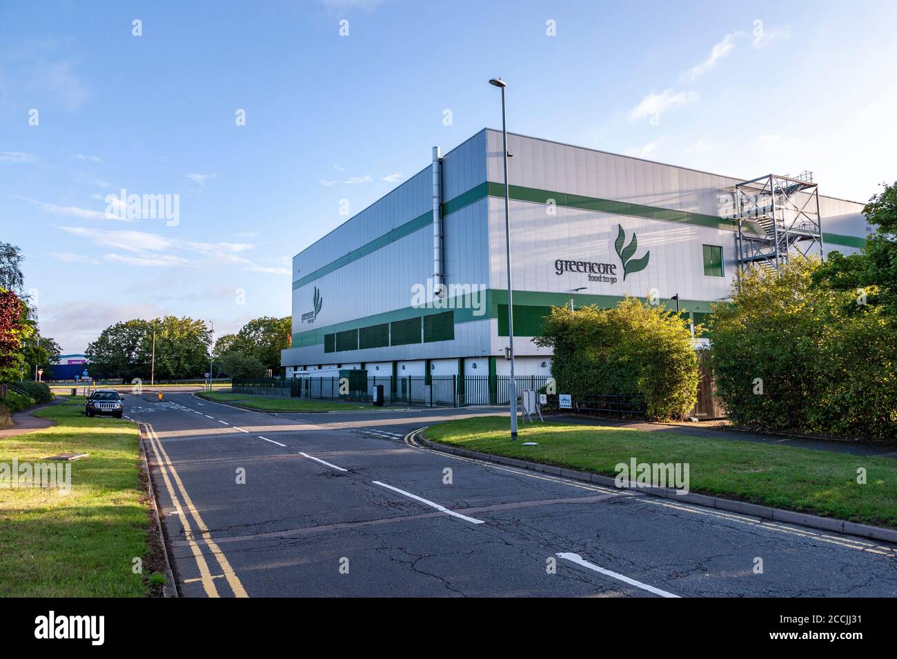 Northampton, UK, 22nd August 2020. Greencore factory on Moulton Park industrial estate where nearly 300 workers tested positive for Corvid-19 was temp Stock Photo
