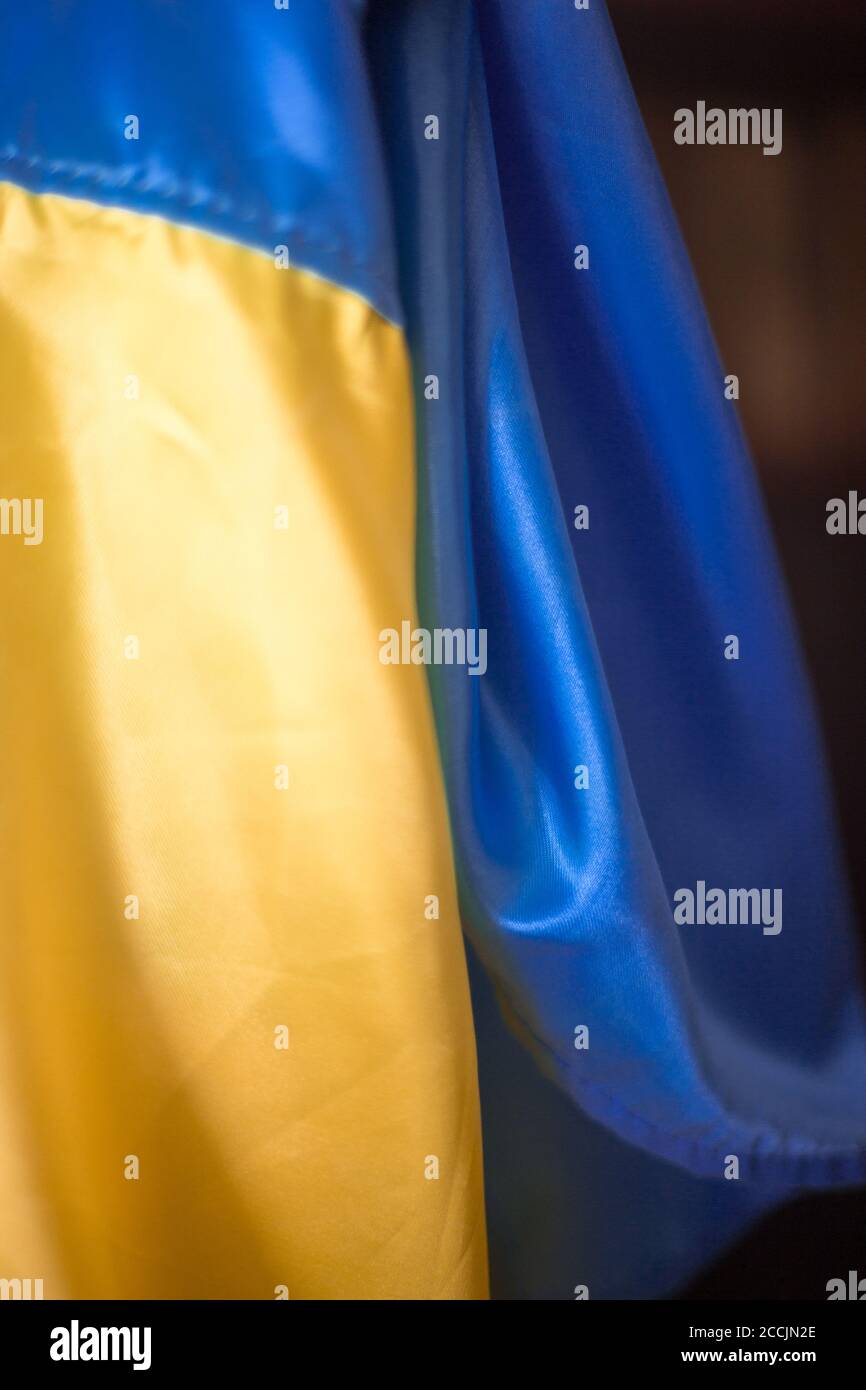 Ukrainian flag Independence Day cooperation UA Kyiv Stock Photo