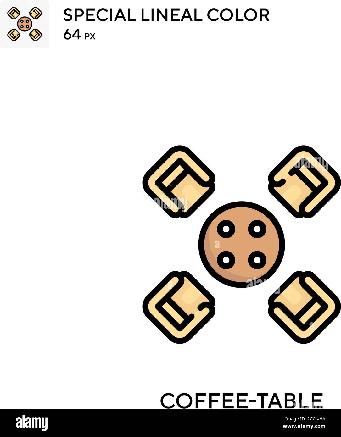 Coffee-table Special lineal color icon. Illustration symbol design ...