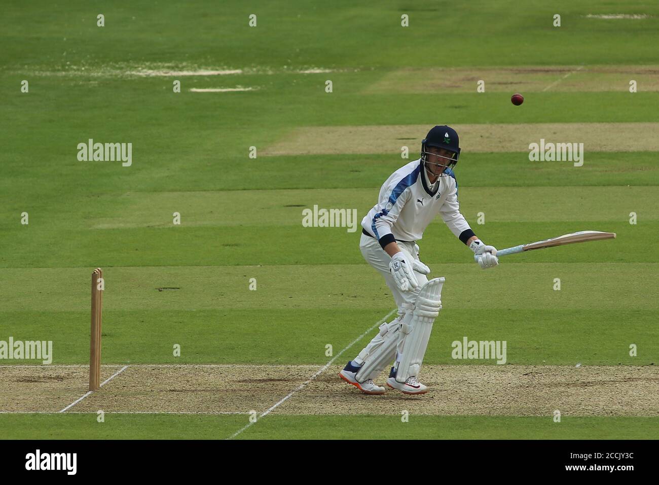 Yorkshire County Cricket, Emerald Headingley Stadium, Leeds, West Yorkshire, 23th August 2020. Bob Willis Trophy - Yorkshire County Cricket Club vs Lancashire County Cricket Club, Day 2. Yorkshire's Harry Brooks batting. Credit: Touchlinepics/Alamy Live News Stock Photo