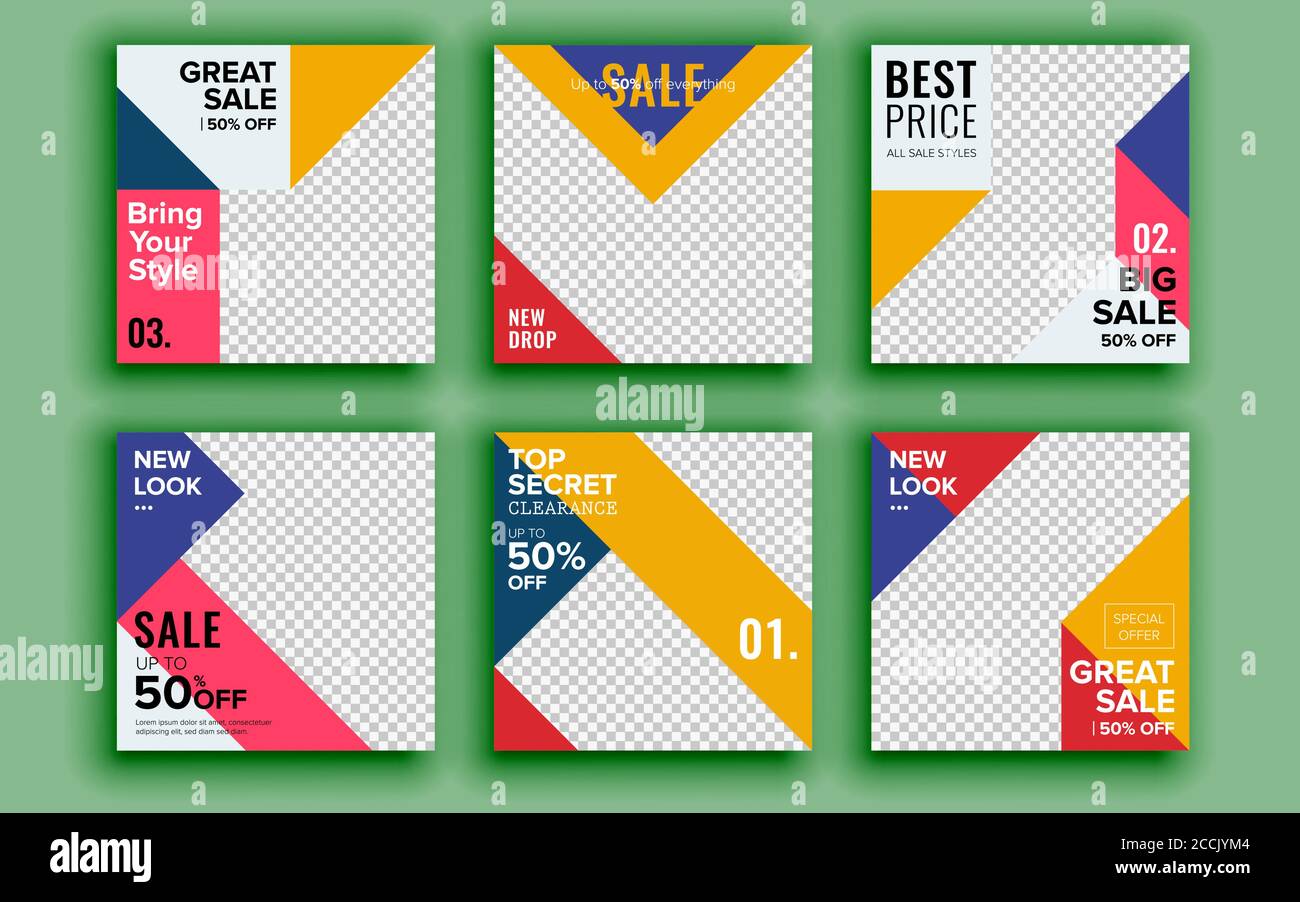 Set of sale banner template design. Vector illustration Stock Vector ...