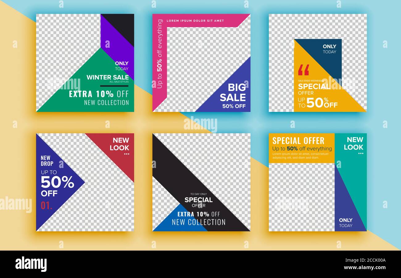Set of sale banner template design. Vector illustration Stock Vector ...