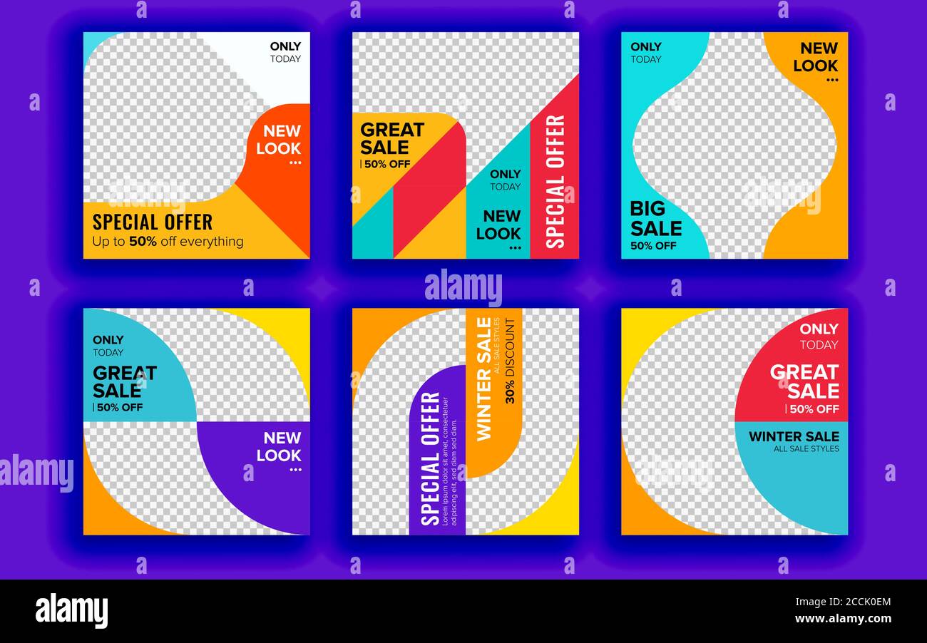 Set of sale banner template design. Vector illustration Stock Vector ...