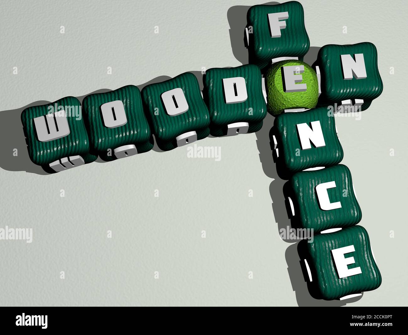 WOODEN FENCE crossword of colorful cubic letters 3D illustration Stock WOODEN FENCE crossword of colorful cubic letters 3D illustration Stock