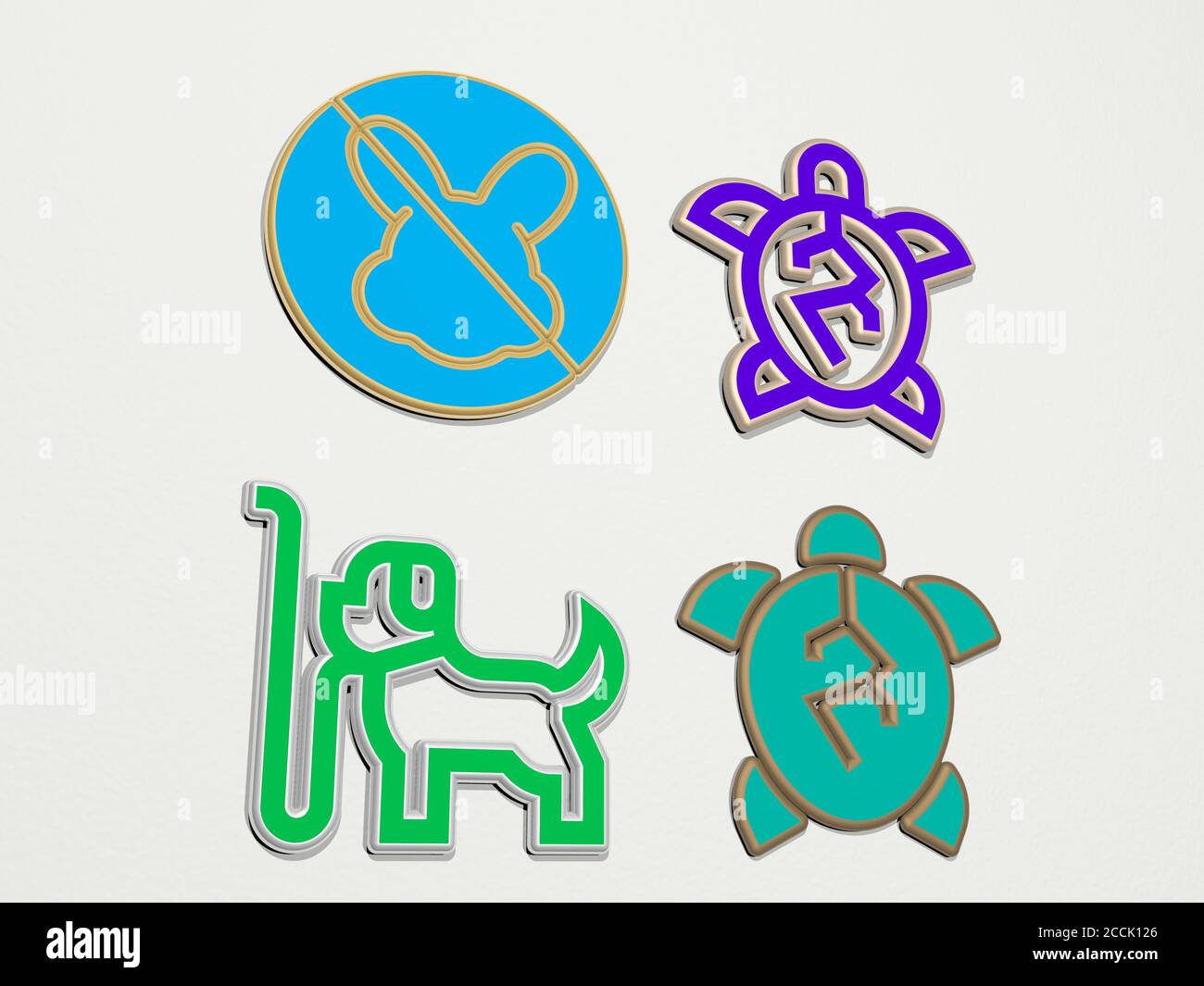 animal cruelty 4 icons set, 3D illustration Stock Photo Alamy