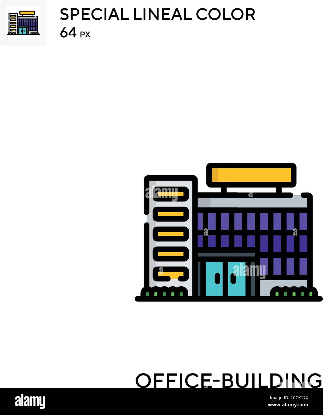 Office-building Special lineal color icon. Illustration symbol design ...