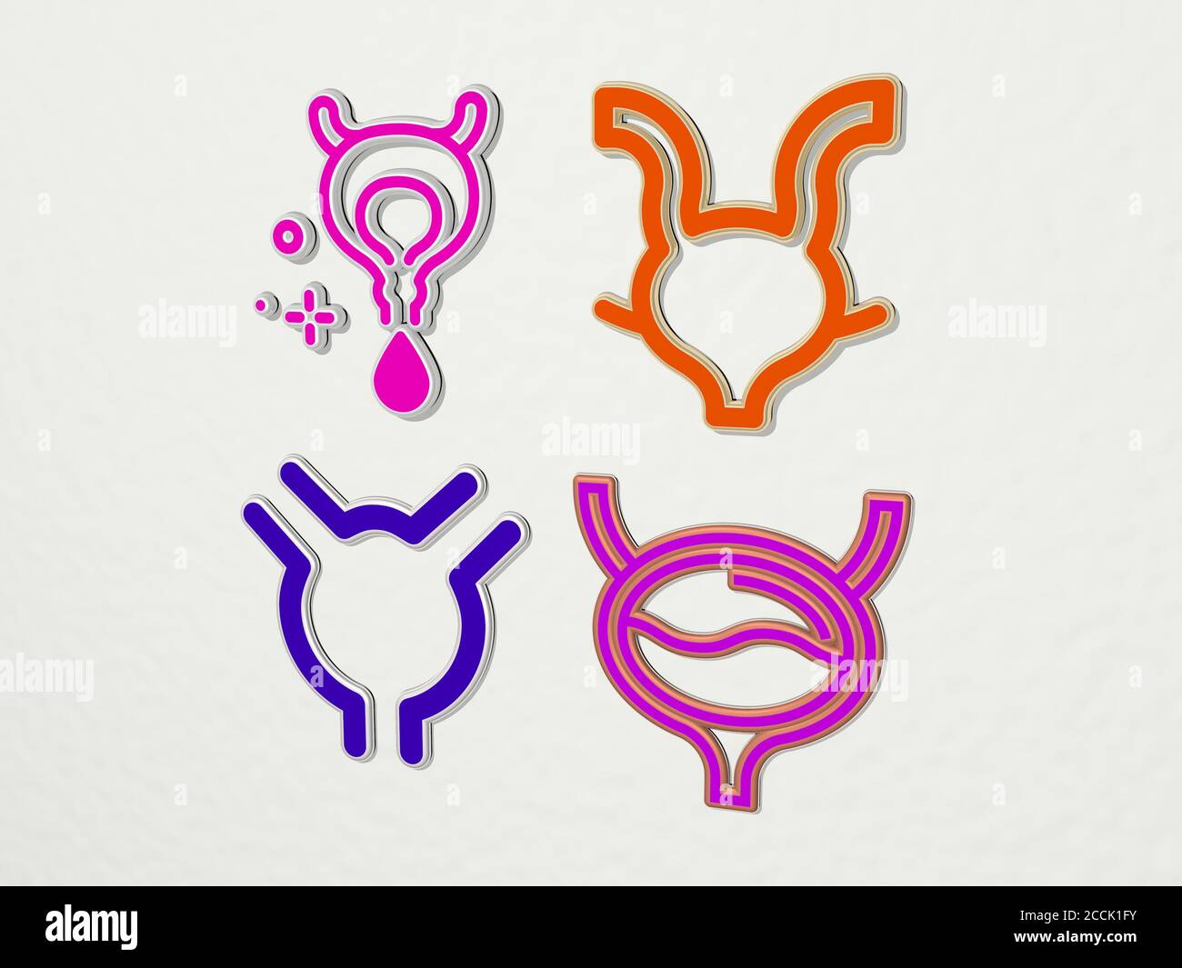 bladder 4 icons set, 3D illustration Stock Photo - Alamy