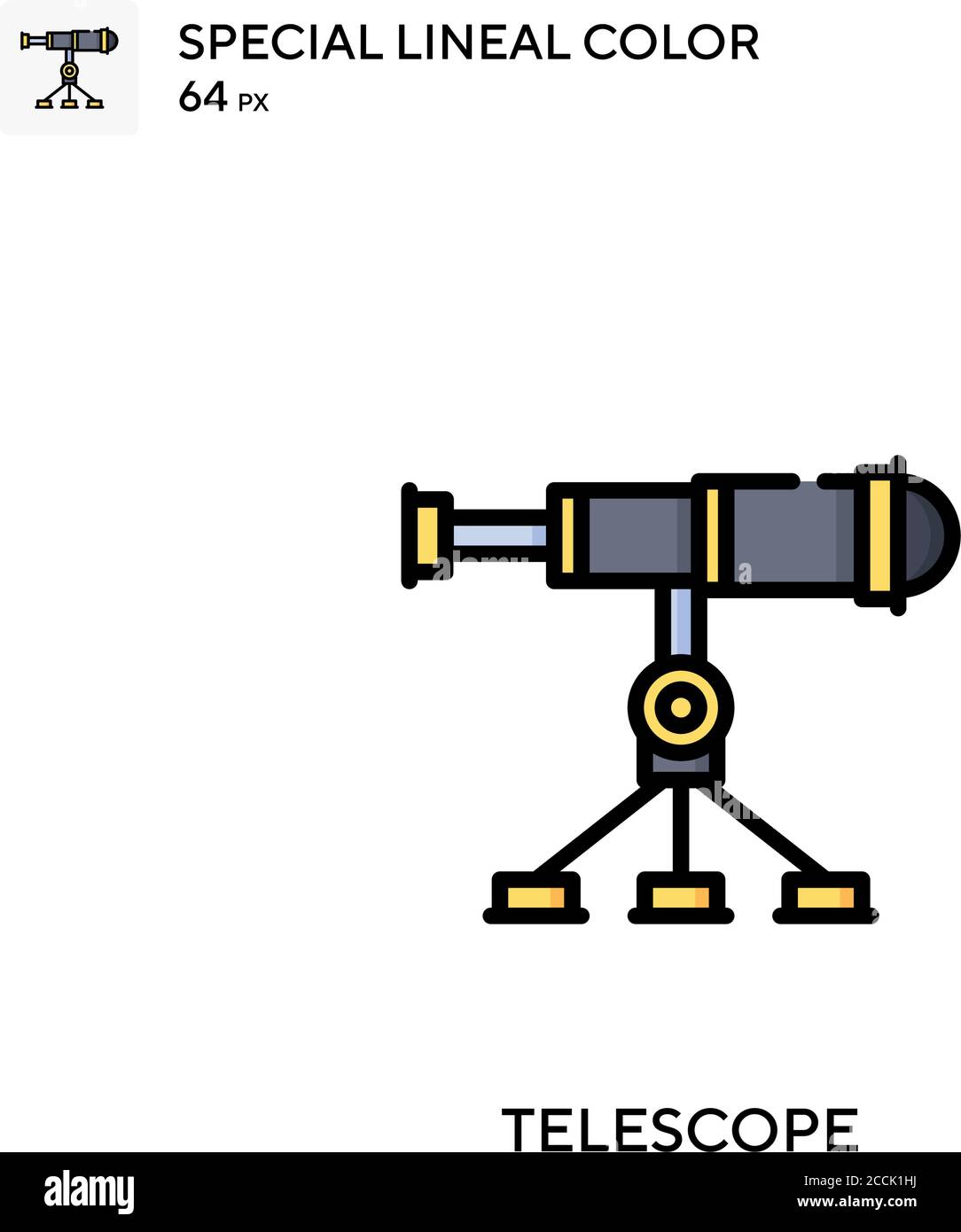 Telescope Special lineal color icon. Illustration symbol design ...