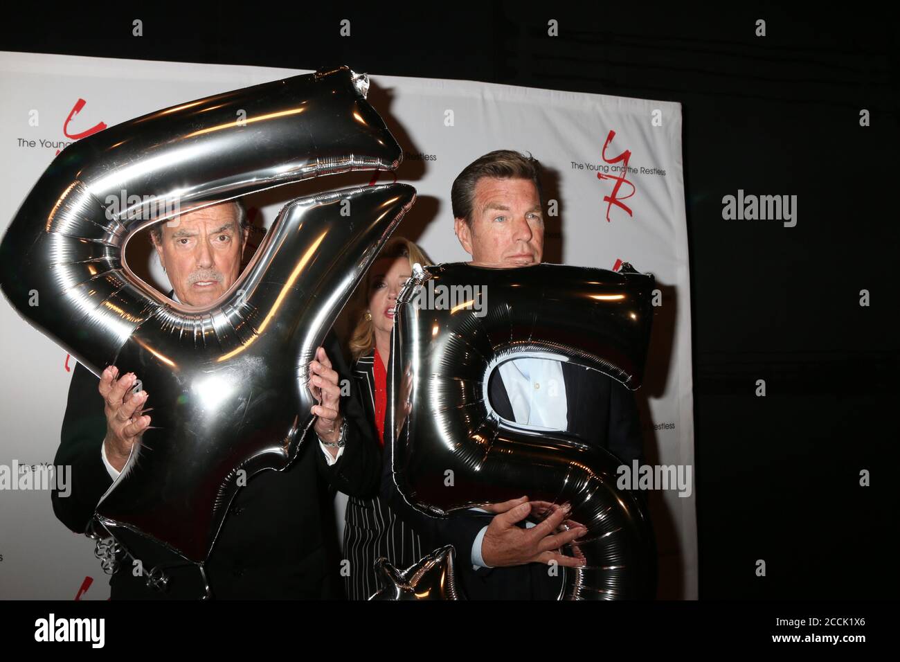 LOS ANGELES - MAR 26:  Eric Braeden, Peter Bergman at the The Young and The Restless Celebrate 45th Anniversary at CBS Television City on March 26, 2018 in Los Angeles, CA Stock Photo