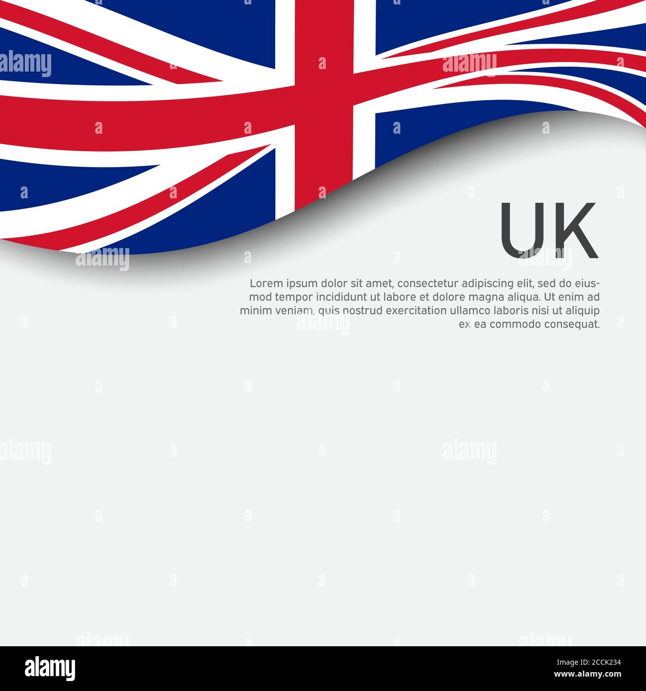 Great Britain flag on a white background. National poster of the united kingdom. Great britain state patriotic cover, banner. UK flag pattern. Vector Stock Vector