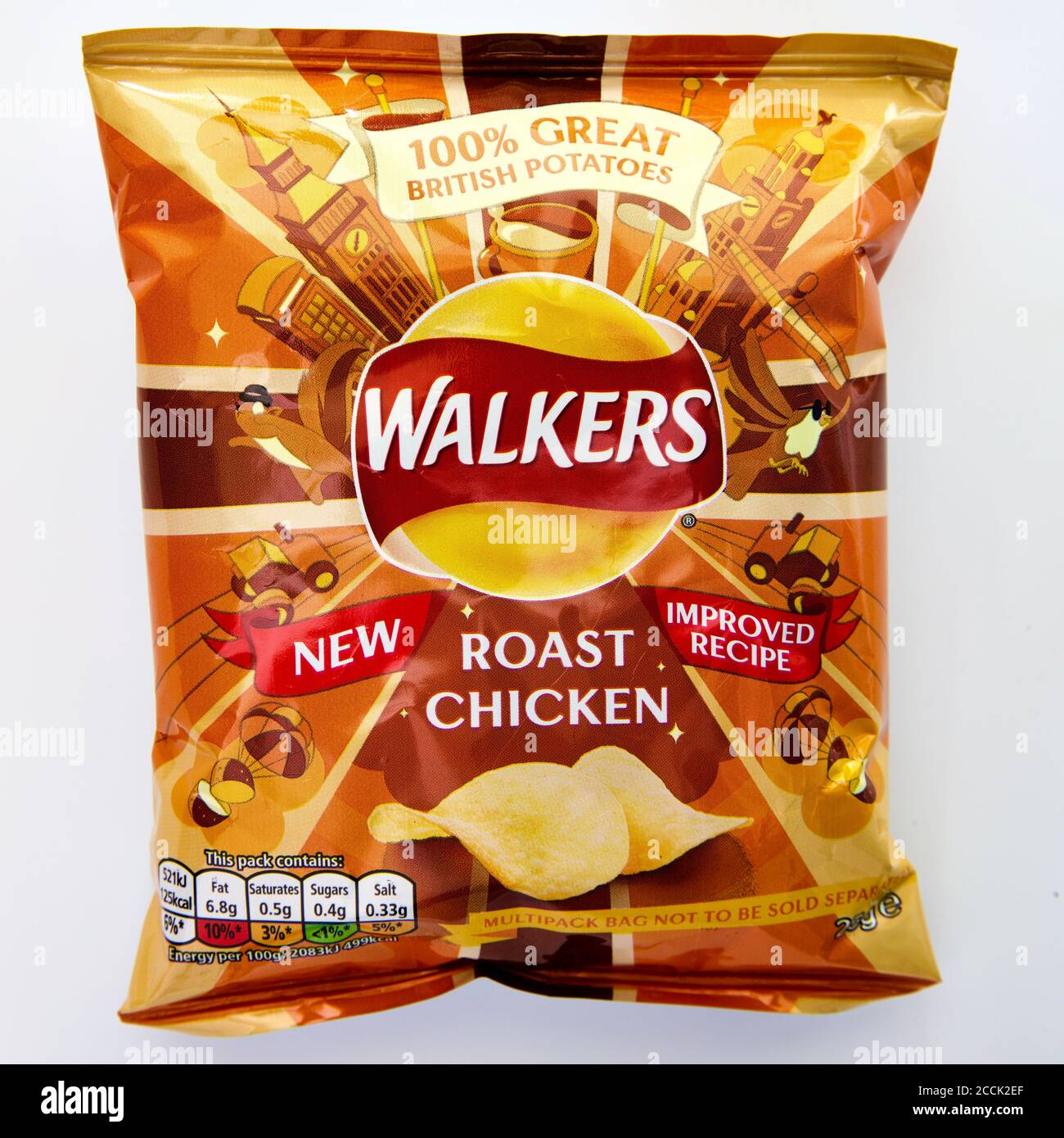 Walkers Roast Chicken Crisps Stock Photo