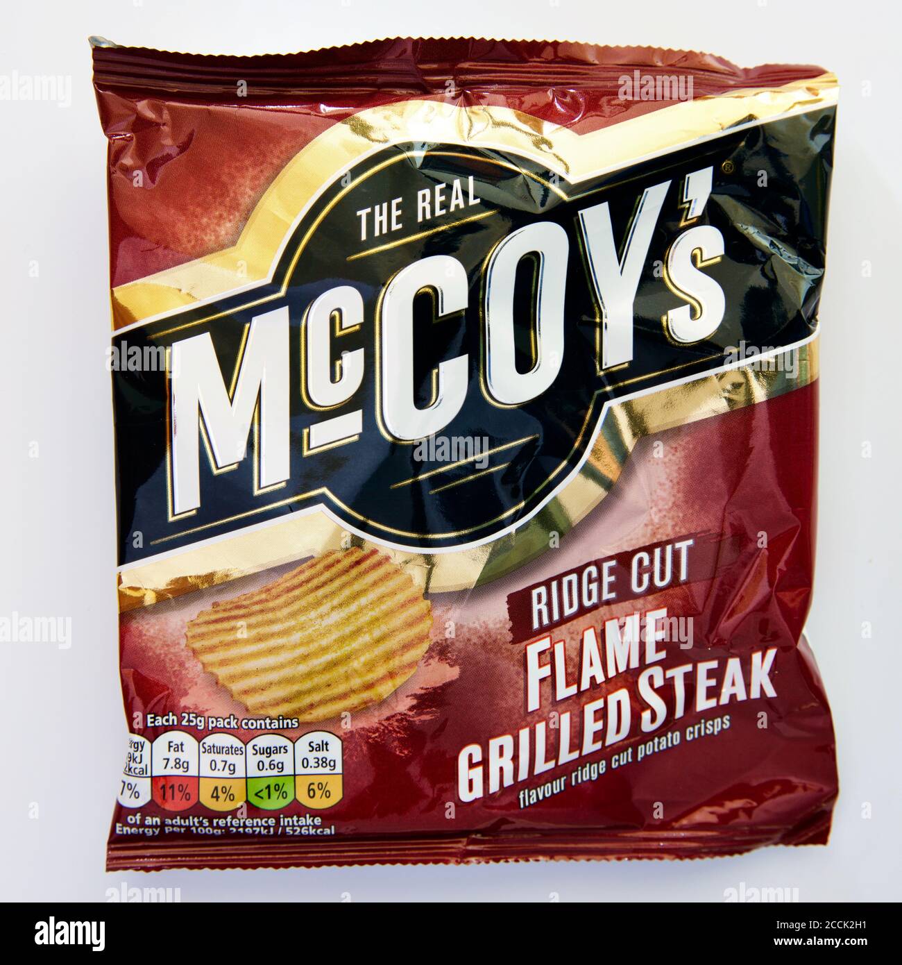 Packet of McCoy's Flame Grilled Steak Crisps Stock Photo - Alamy