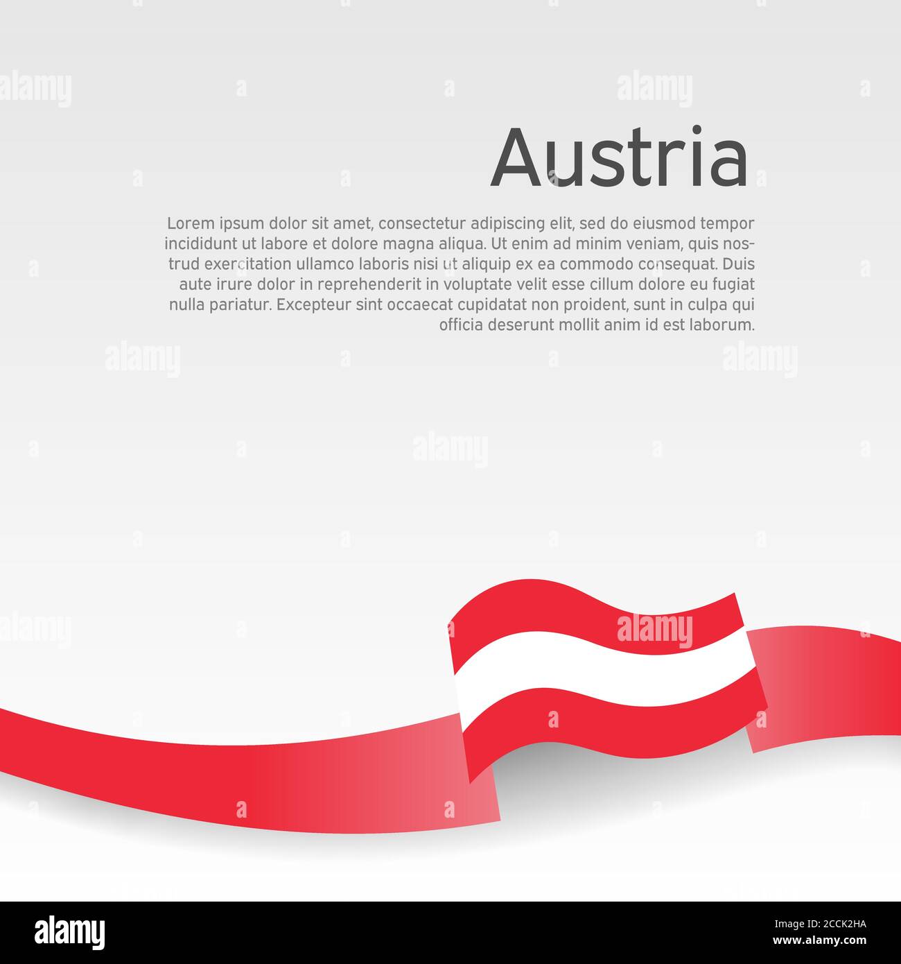 Austria flag background. Austria flag wavy ribbon color on a white