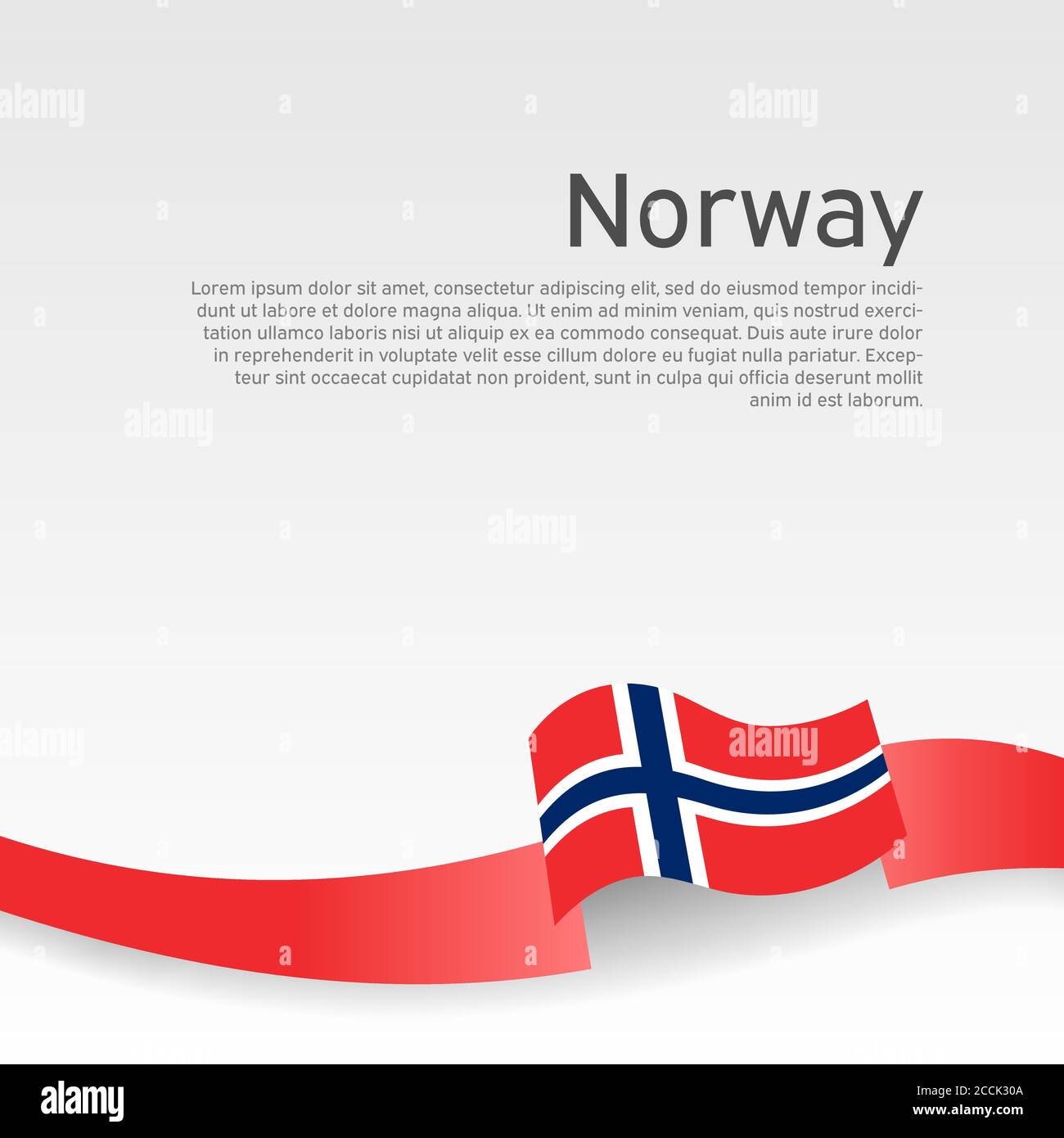 Norway flag background. Flag of norway with wavy ribbon on a white ...