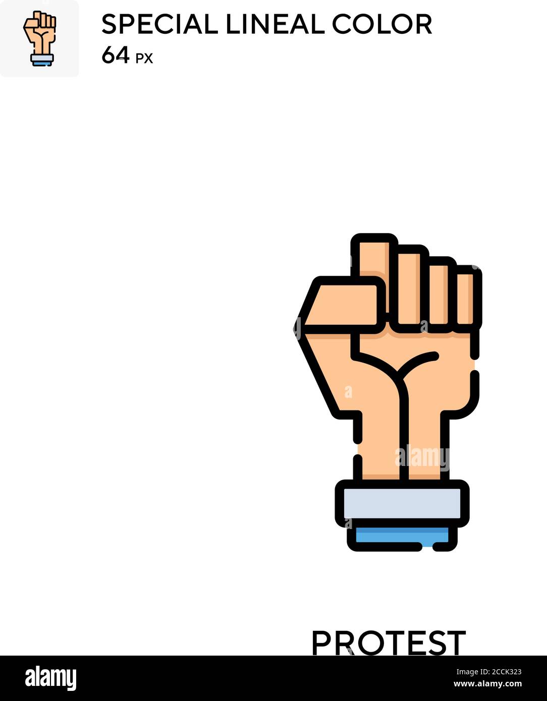 Protest Special lineal color icon. Illustration symbol design template ...