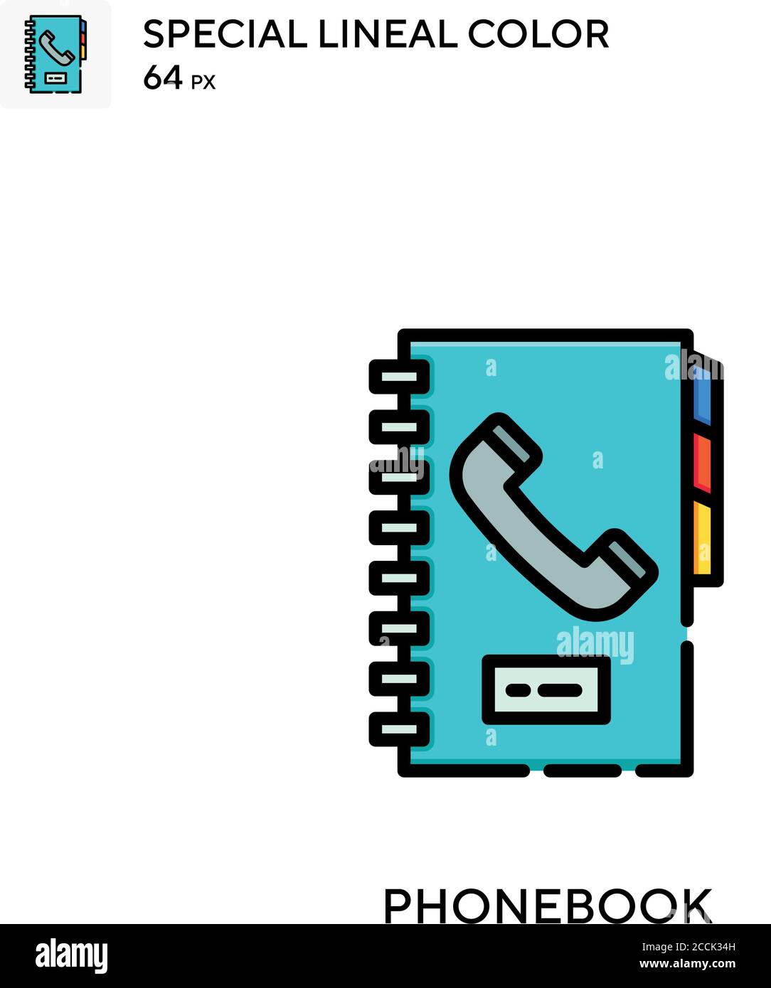 Phonebook Special lineal color icon. Illustration symbol design ...