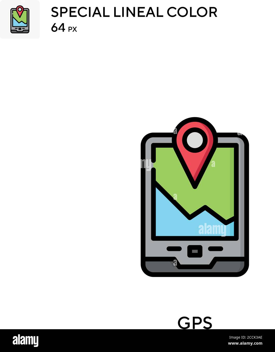 Gps Special lineal color icon. Illustration symbol design template for ...