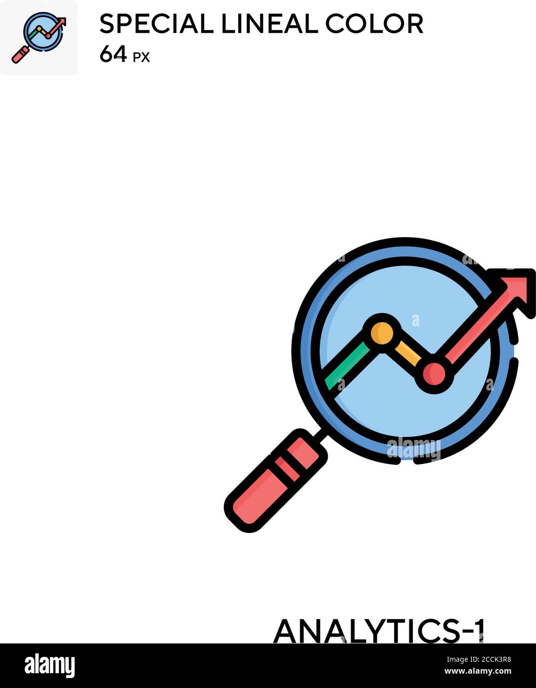 Analytics-1 Special lineal color icon. Illustration symbol design template for web mobile UI element. Perfect color modern pictogram on editable strok Stock Vector