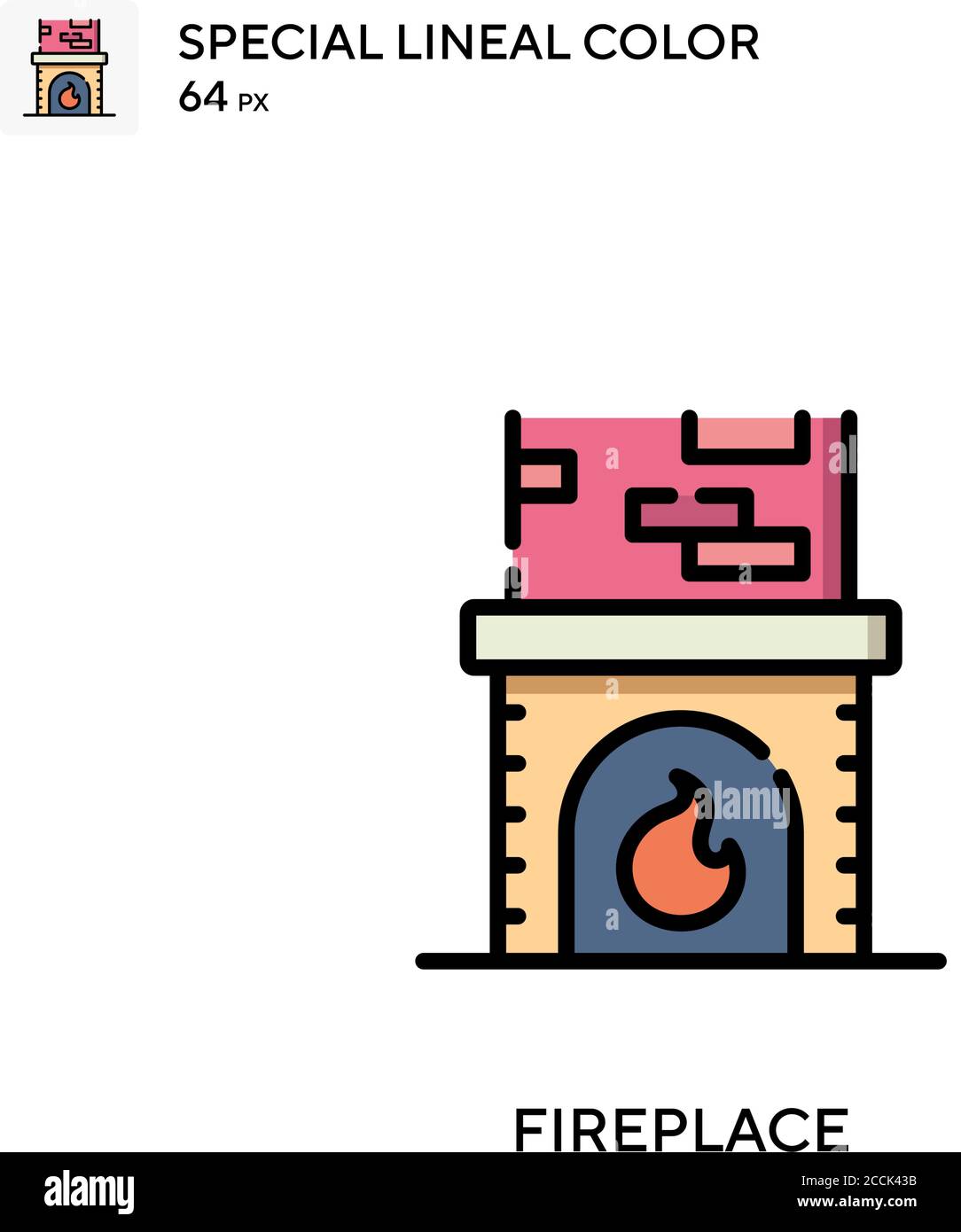 Fireplace Special lineal color icon. Illustration symbol design ...
