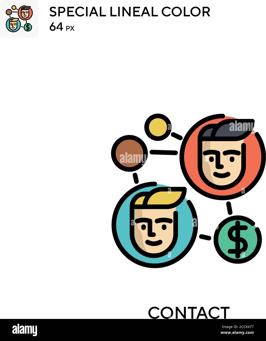 Contact Special lineal color icon. Illustration symbol design template ...