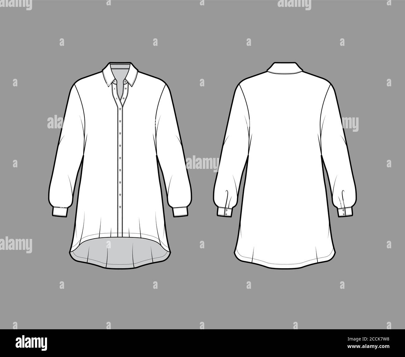 Oversized shirt dress technical fashion 