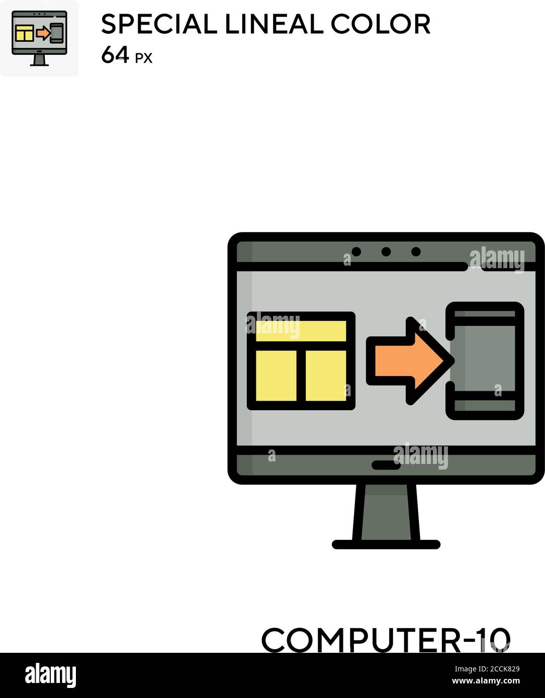 Computer-10 Special lineal color icon. Illustration symbol design ...