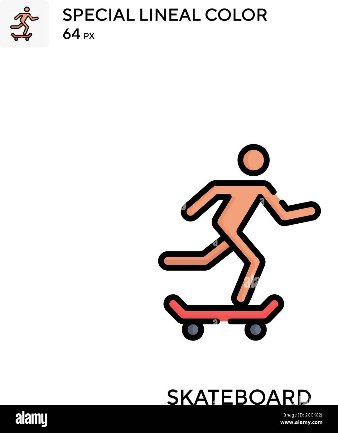 Skateboard Special lineal color icon. Illustration symbol design ...