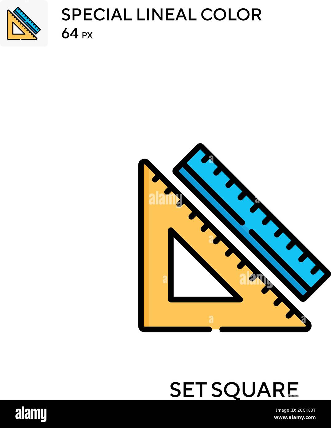 Set square Special lineal color icon. Illustration symbol design ...