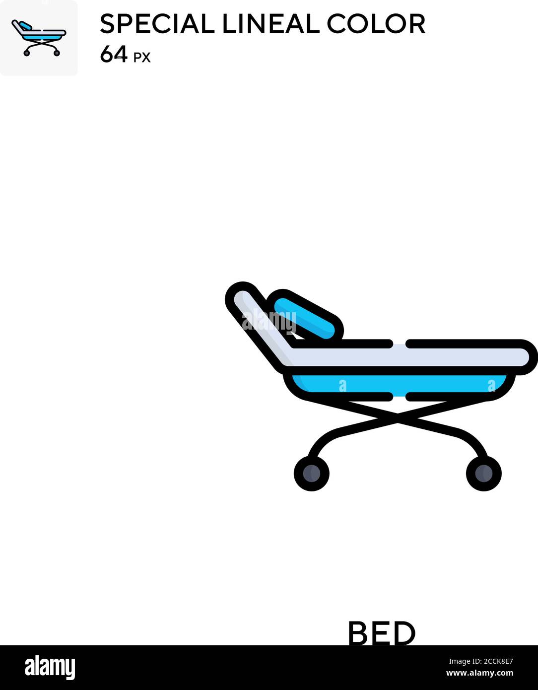 Bed Special lineal color icon. Illustration symbol design template for ...
