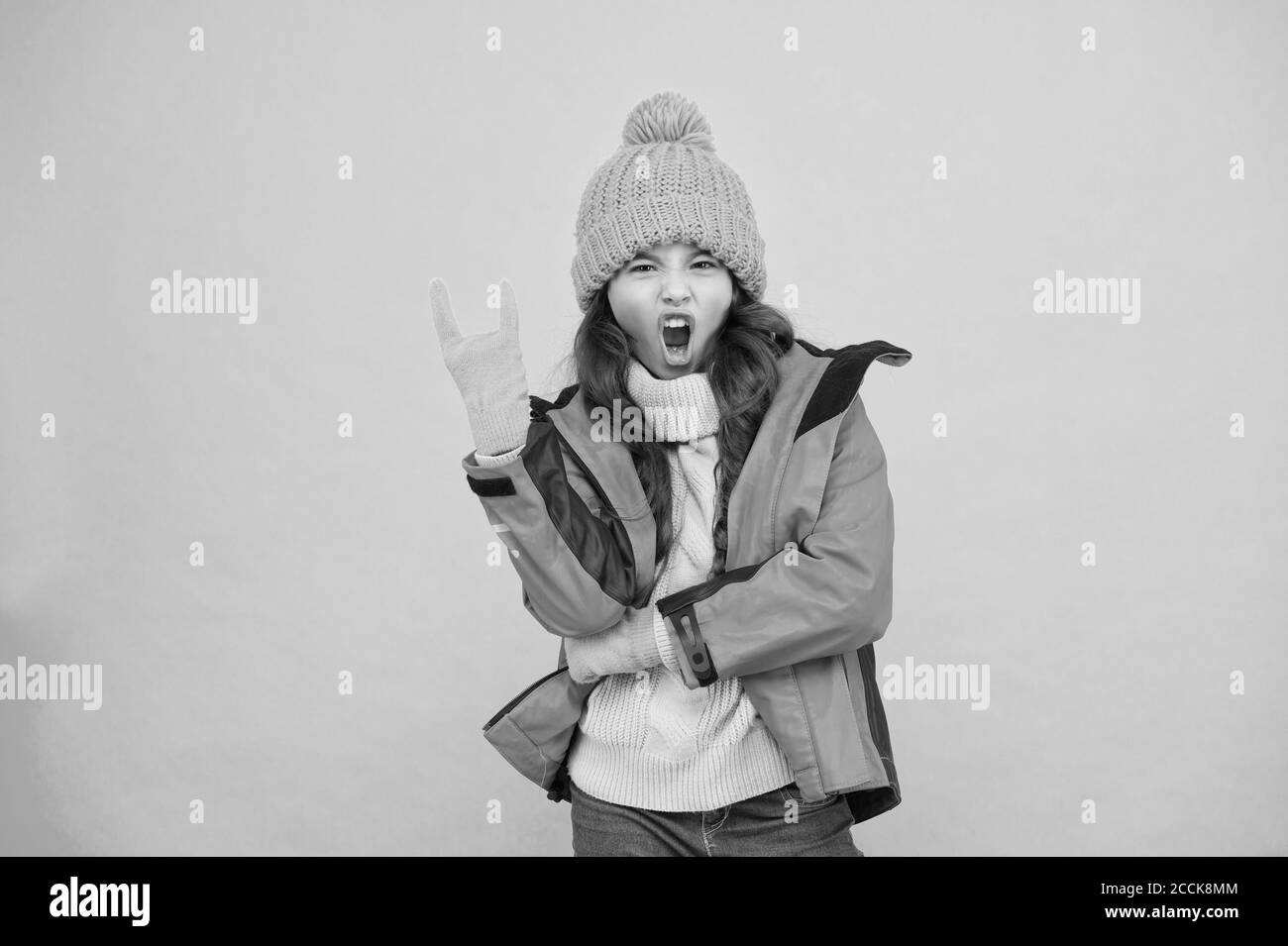 Winter Collection Child Wear Hat And Jacket Active Leisure Sporty Style Cute Girl Enjoy Winter Season Little Kid Wear Knitted Hat Winter Vacation Protective Clothes Ski Resort Concept Stock Photo Alamy