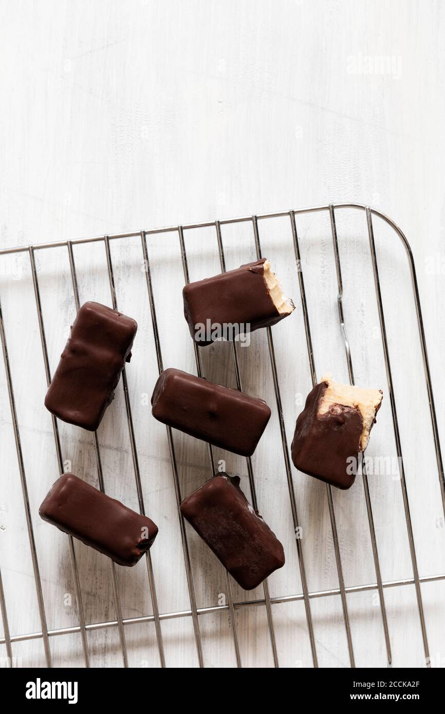 Chocolate bars with pumpkin flavor, sugar-free Stock Photo