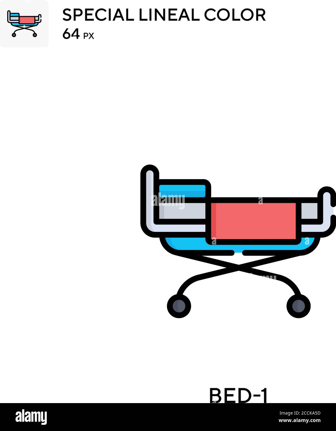 Bed-1 Special lineal color icon. Illustration symbol design template ...