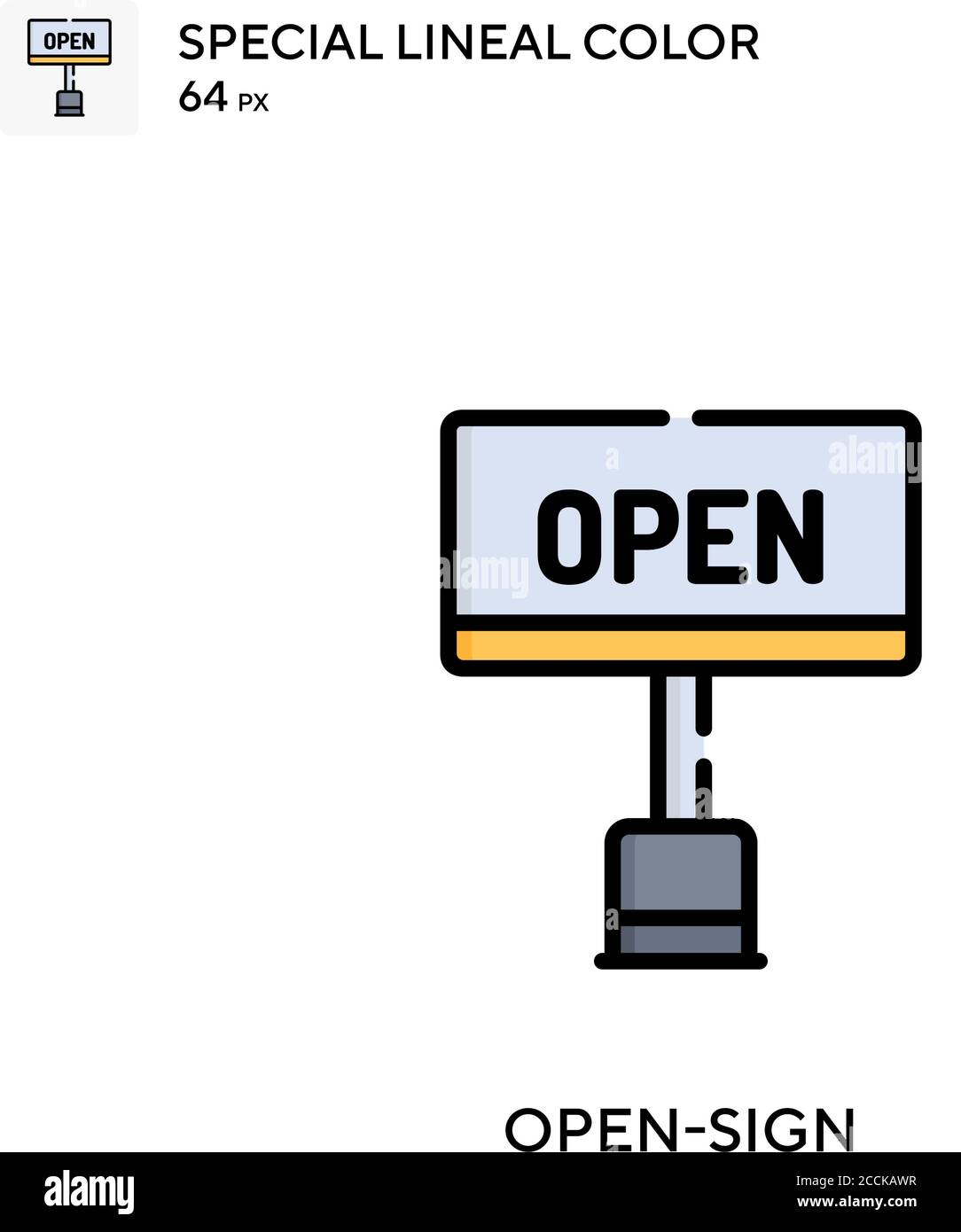 Open-sign Special lineal color icon. Illustration symbol design ...