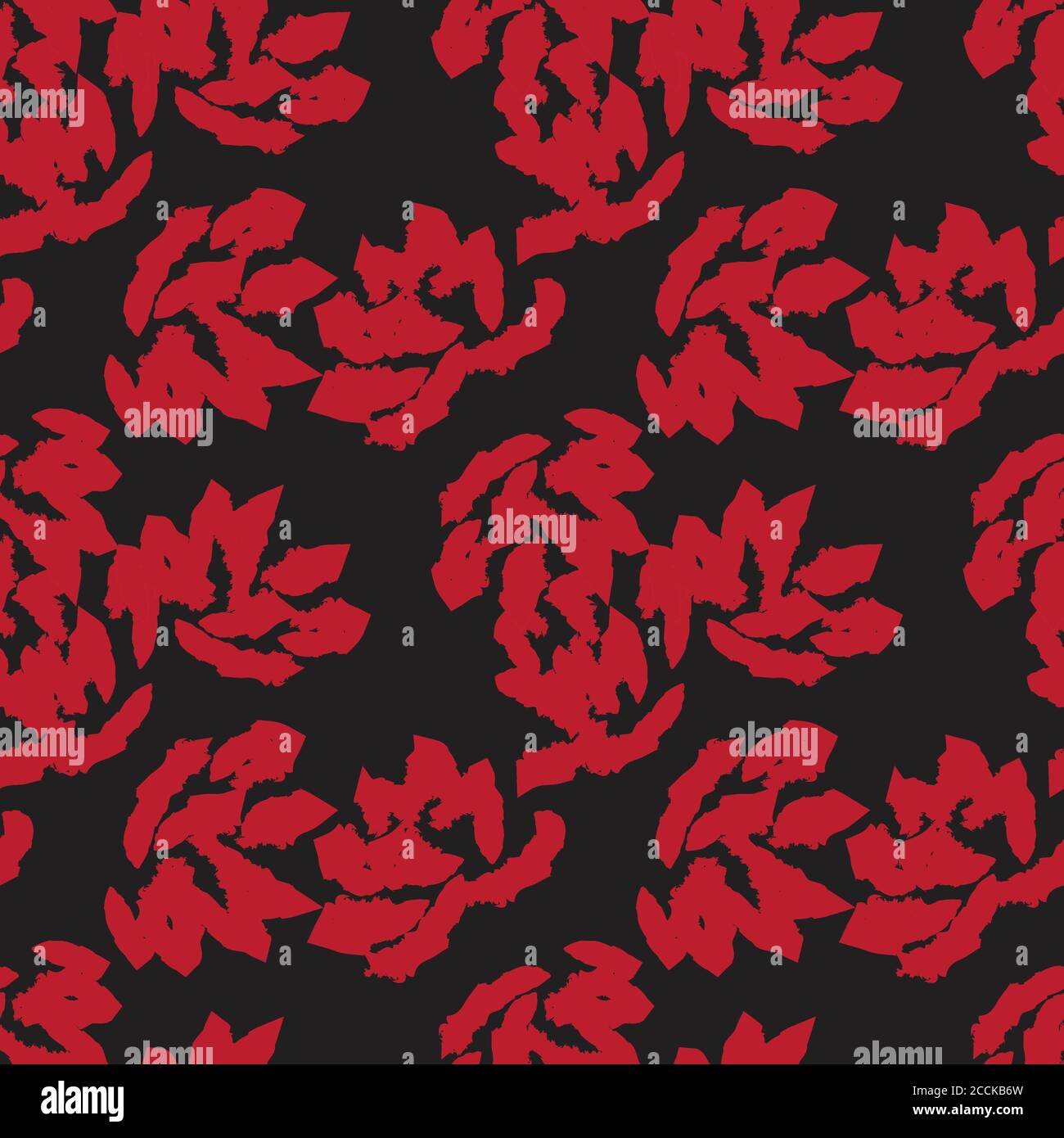 Red Floral brush strokes seamless pattern background for fashion prints ...