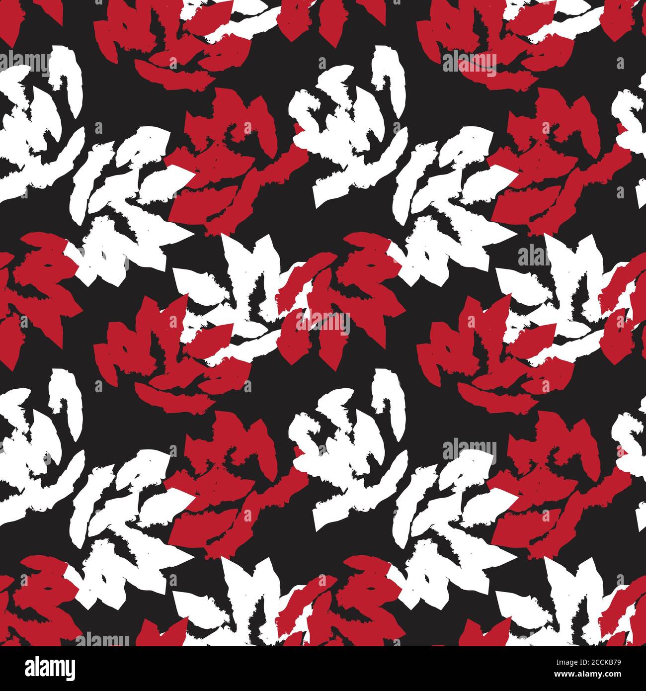 Red Floral brush strokes seamless pattern background for fashion prints ...