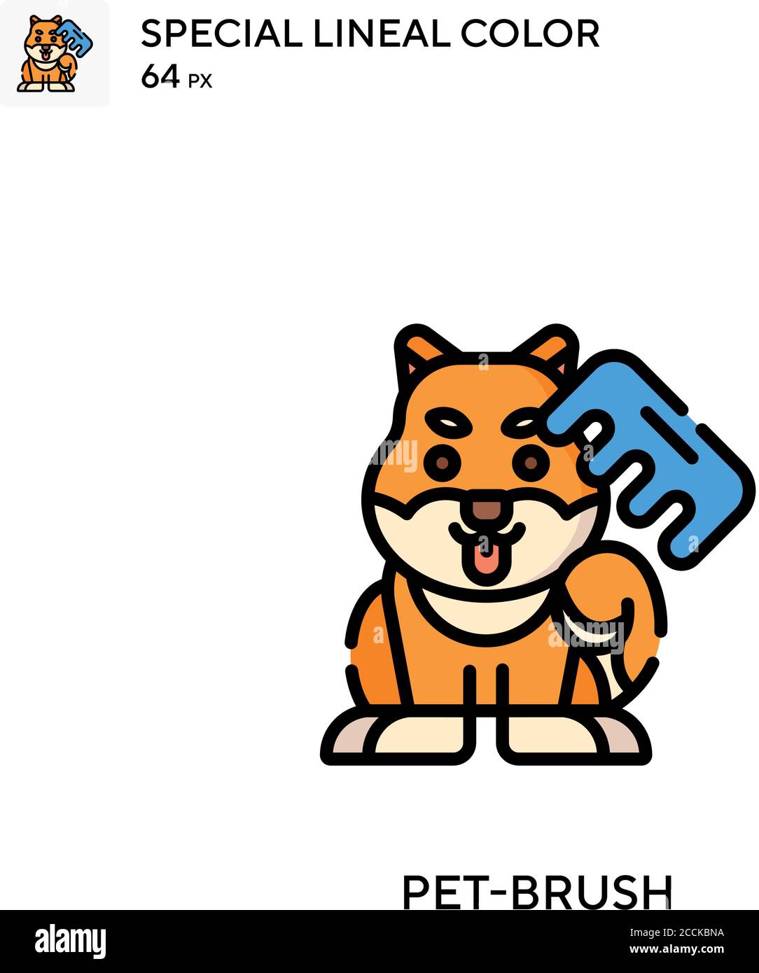 Pet-brush Special lineal color icon. Illustration symbol design ...