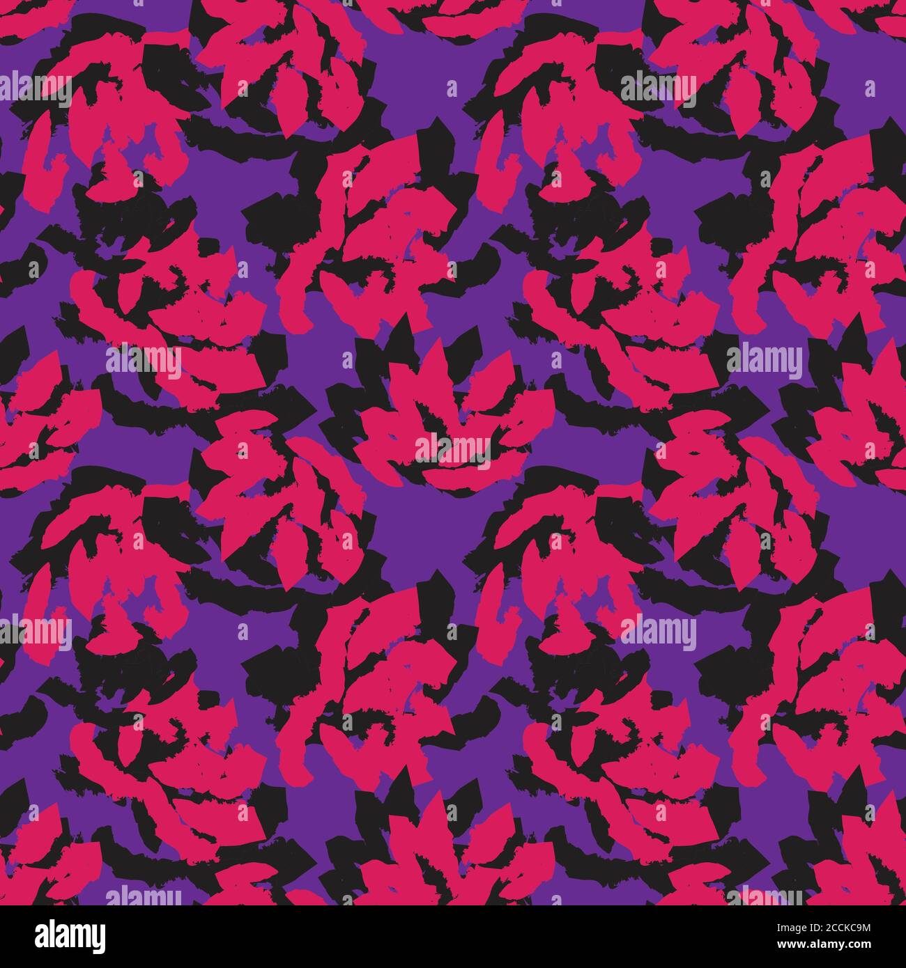 Purple Floral brush strokes seamless pattern background for fashion ...
