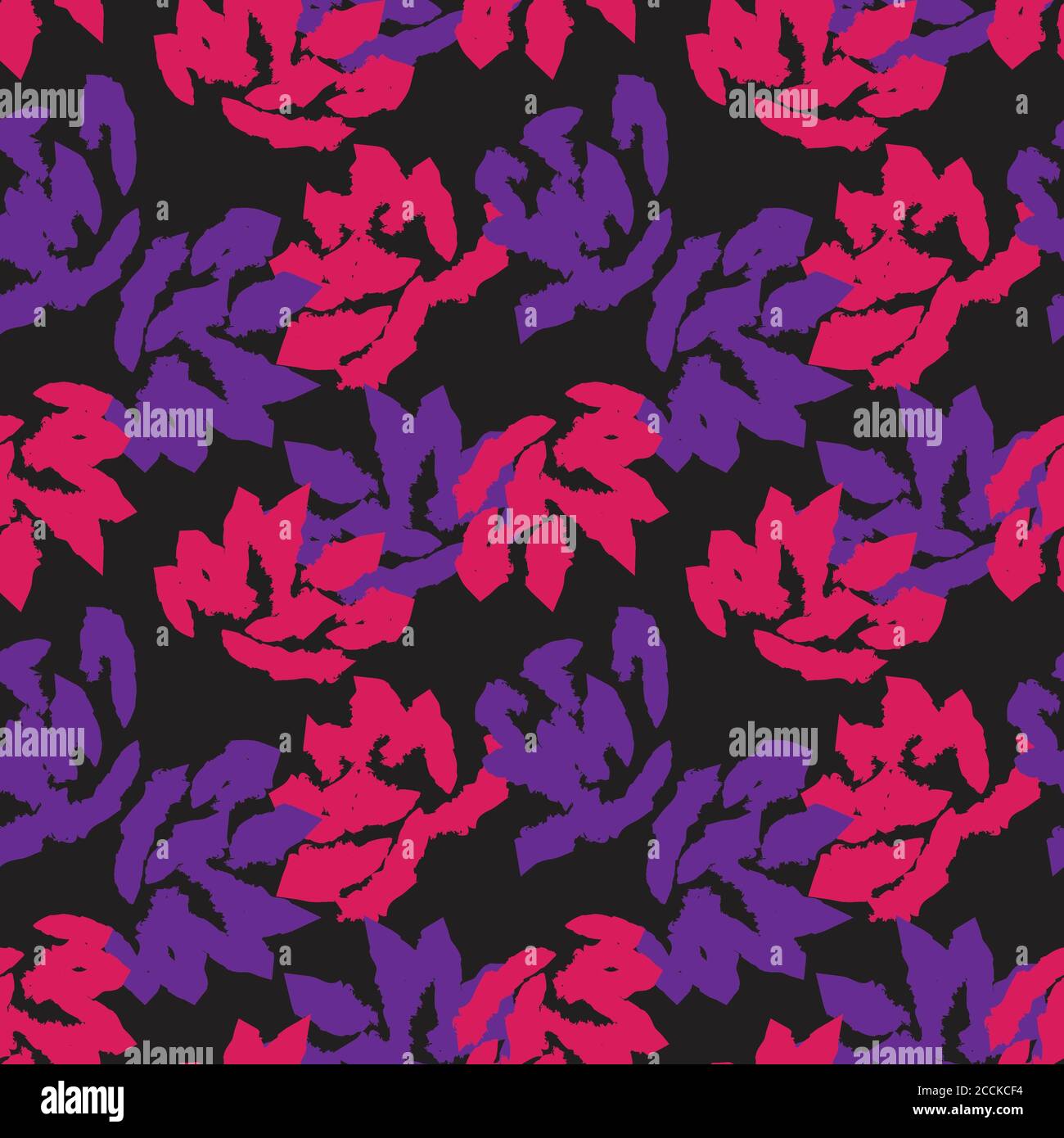 Purple Floral brush strokes seamless pattern background for fashion ...