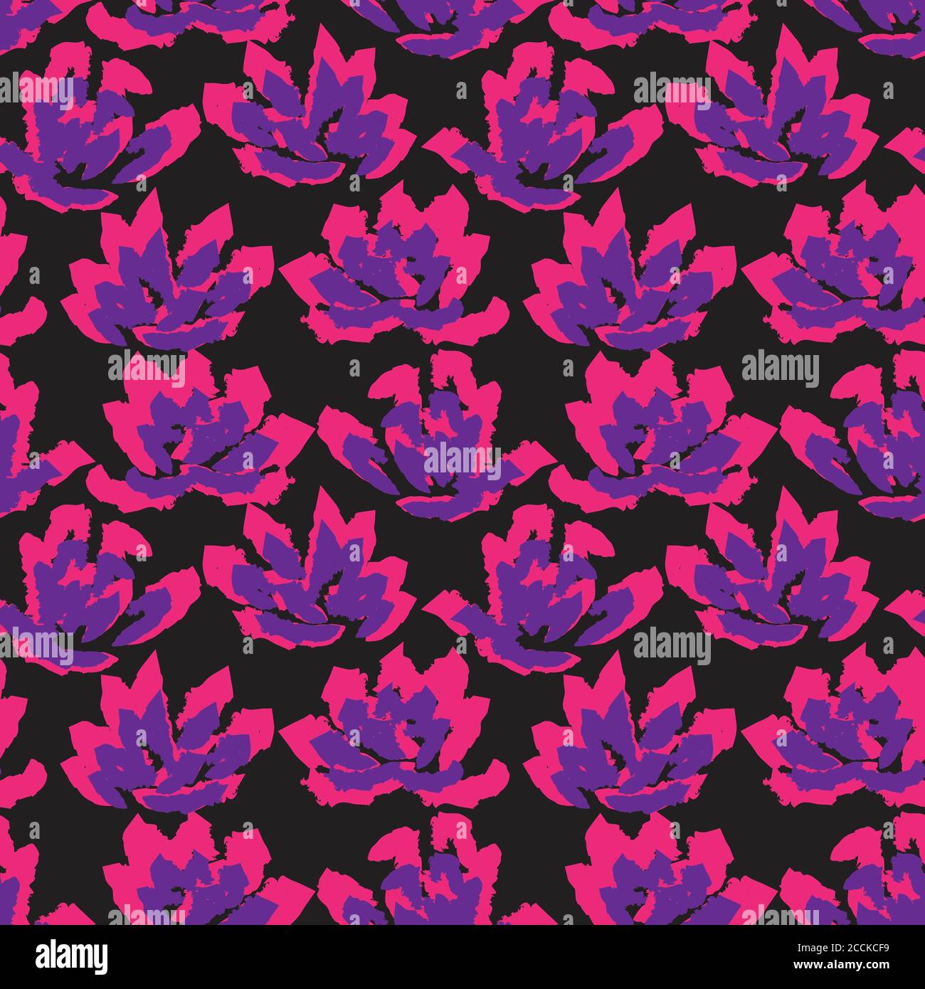 Purple Floral brush strokes seamless pattern background for fashion ...